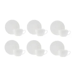 Karaca Teetassen Sets-Seashell 200 ml Teetasse für 6 Personen Farblös