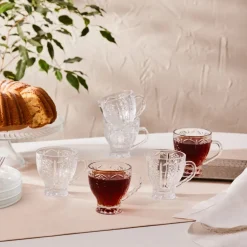 Karaca Teetassen Sets-Seda 6 Personen Glas Tee Cup 180 Ml Klar
