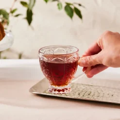 Karaca Teetassen Sets-Seda 6 Personen Glas Tee Cup 180 Ml Klar