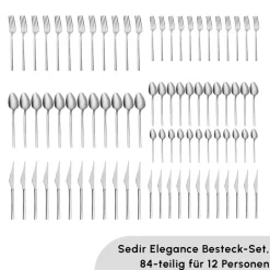 Karaca Bestecksets Für 12 Personen-Sedir Elegance Besteckset für 12 Personen, 84 Teilig Sılber03