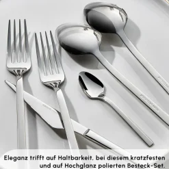 Karaca Bestecksets Für 12 Personen-Sedir Elegance Besteckset für 12 Personen, 84 Teilig Sılber03