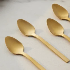 Karaca Bestecksets Für 6 Personen-Sedir 6-teiliges Teelöffel-Set in Box Gold