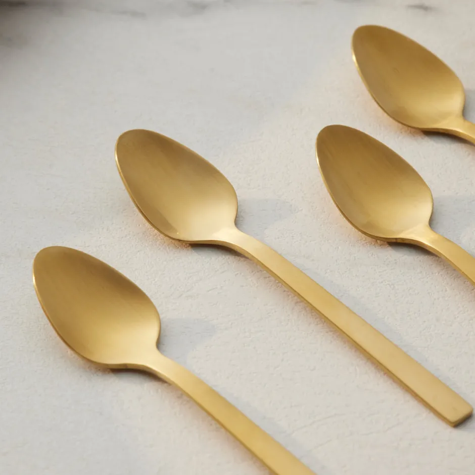 Karaca Bestecksets Für 6 Personen-Sedir 6-teiliges Teelöffel-Set in Box Gold