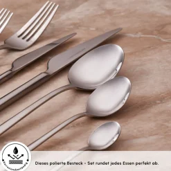 Karaca Bestecksets Für 12 Personen-Serena 84-teilige Edelstahlbesteckset für 12 Personen, Silber Sılver