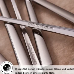 Karaca Bestecksets Für 12 Personen-Serena 84-teilige Edelstahlbesteckset für 12 Personen, Silber Sılver