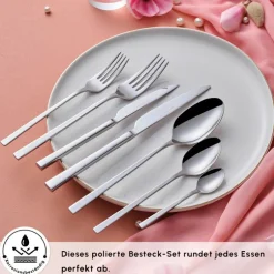 Karaca Bestecksets Für 12 Personen-Serenity Elegance 12-Personen 84-Teiliges Besteckset Platın