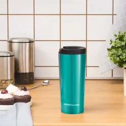 Karaca Thermoskannen-Sheeny Edelstahl Auslaufsicherer Thermobecher 450 ml Grün Green01