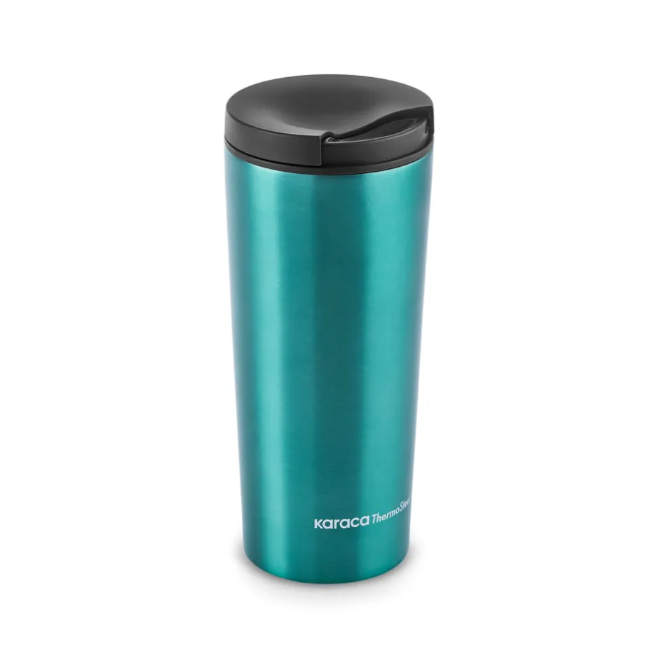 Karaca Thermoskannen-Sheeny Edelstahl Auslaufsicherer Thermobecher 450 ml Grün Green01