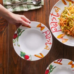 Karaca Kuchenplatte|Tafelservice Für 4 Personen-Sicilia 5 Teiliges 4 Personen Pasta Set Multıfarben