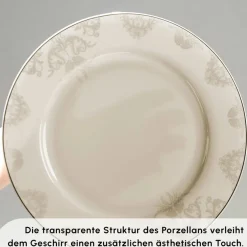 Karaca Tafelservice Für 12 Personen-Siena 56 Teilig 12 Personen New Generation Bone Geschirrset Gold