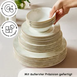 Karaca Tafelservice Für 12 Personen-Siena 56 Teilig 12 Personen New Generation Bone Geschirrset Gold