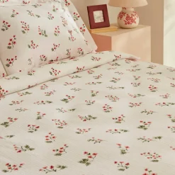 Karaca Tagesdecke Set-Silvie 100% Baumwolle Tagesdecke Set, Rot Red