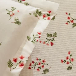Karaca Tagesdecke Set-Silvie 100% Baumwolle Tagesdecke Set, Rot Red