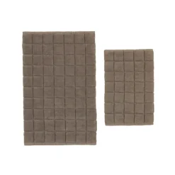 Karaca Badematten-Simon Badvorleger-Set, 60 × 90 cm + 40 × 60 cm, Grau