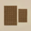 Karaca Badematten-Simon Badvorleger-Set, 60 × 90 cm + 40 × 60 cm, Braun