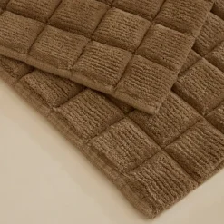 Karaca Badematten-Simon Badvorleger-Set, 60 × 90 cm + 40 × 60 cm, Braun