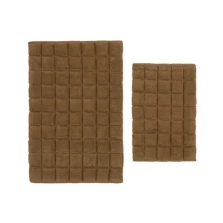 Karaca Badematten-Simon Badvorleger-Set, 60 × 90 cm + 40 × 60 cm, Braun