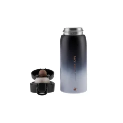Karaca Thermoskannen-Skyfall Stahl Auslaufsichere Thermoskanne 350 ml Schwarz Schwarz01