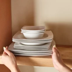 Karaca Tafelservice Für 12 Personen-Square Bone Bridal 60-teiliges Tafelservice für 12 Personen