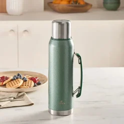 Karaca Thermoskannen-Stansteel Auslaufsicherer Edelstahl-Thermos 1,3 L Grün