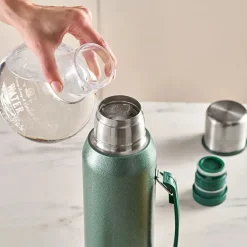Karaca Thermoskannen-Stansteel Auslaufsicherer Edelstahl-Thermos 1,3 L Grün