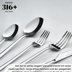 Karaca Bestecksets Für 12 Personen-Stark 84 Teile 12 Personen 316+ Premium-Besteck-Set Platın