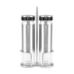 Karaca Gewurzset-Stellum, 3-teiliges Öl- und Essigflaschen-Set, Inox