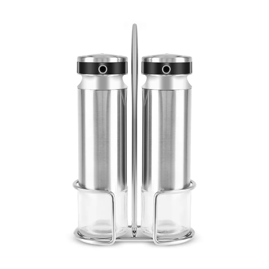 Karaca Gewurzset-Stellum, 3-teiliges Öl- und Essigflaschen-Set, Inox