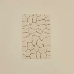 Karaca Badematten-Stone Badvorleger, 50 × 80 cm, Offwhite