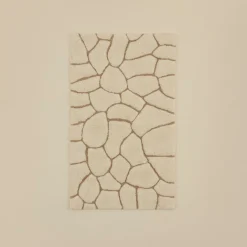 Karaca Badematten-Stone Badvorleger, 60 × 100 cm, Offwhite