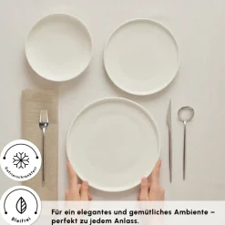 Karaca Tafelservice Für 6 Personen-Stream Bone Felix XL Tafelservice 18-teilig für 6 Personen Weıß01