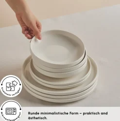Karaca Tafelservice Für 6 Personen-Stream Bone Felix XL Tafelservice 18-teilig für 6 Personen Weıß01