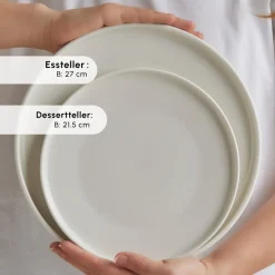 Karaca Tafelservice Für 6 Personen-Stream Bone Felix XL Tafelservice 18-teilig für 6 Personen Weıß01