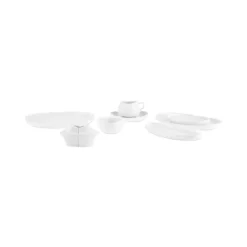 Karaca Frühstücksset Für 6 Personen-Stream Bone Hole, 34-Teiliges 6-Personen Frühstücksset Weıß01