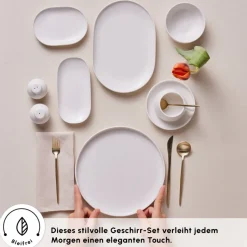 Karaca Frühstücksset Für 6 Personen-Stream Bone Meridian 34-teiliges Frühstücksset für 6 Personen – Weiß Weıß01