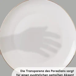 Karaca Tafelservice Für 12 Personen-Stream Bone Middle 53-teiliges Tafelservice für 12 Personen Gold