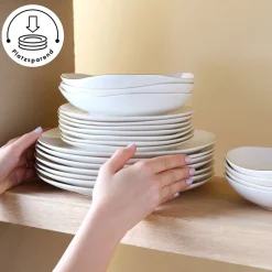 Karaca Tafelservice Für 12 Personen-Stream Bone Middle 53-teiliges Tafelservice für 12 Personen Gold