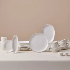 Karaca Frühstücksset Für 6 Personen-Stream Bone Middle 34-teiliges Frühstücksset für 6 Personen – Weiß Weıß01