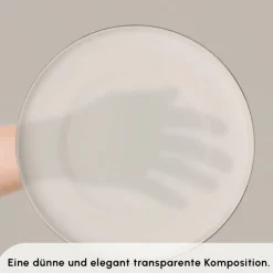 Karaca Tafelservice Für 12 Personen-Stream Bone New Meridian 59-Teiliges 12-Personen Geschirrset Platin Platın