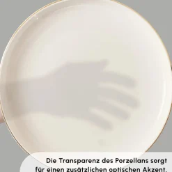 Karaca Tafelservice Für 12 Personen-Stream Bone New Saturn 59-Teiliges 12-Personen Geschirrset Gold