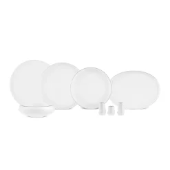 Karaca Tafelservice Für 12 Personen-Stream Bone Sunset Platin, 53-teiliges 12-Personen-Geschirrset Platın
