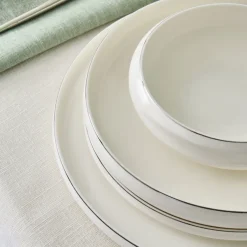 Karaca Tafelservice Für 12 Personen-Stream Bone Sunset Platin, 53-teiliges 12-Personen-Geschirrset Platın