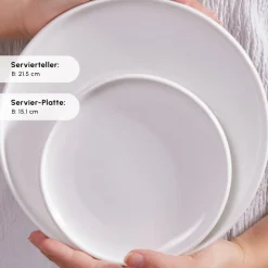 Karaca Frühstücksgeschirr|Frühstücksset Für 6 Personen-Stream Pure Cordelia 20-Teiliges 6-Personen Frühstücksset Weıß