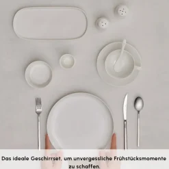 Karaca Frühstücksset Für 6 Personen-Stream Pure Favaro 38-Teiliges 6-Personen Frühstücksset Weıß01