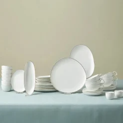 Karaca Frühstücksgeschirr|Frühstücksset Für 6 Personen-Stream Pure Middle 34-Teiliges 6-Personen Frühstücksset Gold