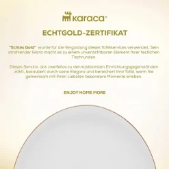 Karaca Frühstücksgeschirr|Frühstücksset Für 6 Personen-Stream Pure Middle 34-Teiliges 6-Personen Frühstücksset Gold