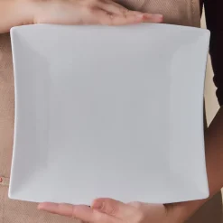 Karaca Frühstücksgeschirr|Frühstücksset Für 6 Personen-Stream Pure Perfect Weiß 32-Teiliges 6-Personen Frühstücksset Quadrat Weıß01