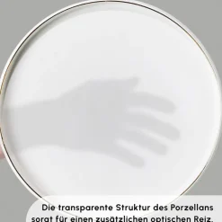 Karaca Frühstücksgeschirr|Frühstücksset Für 6 Personen-Stream Pure Sunset 34-Teiliges 6-Personen Frühstücksset Gold