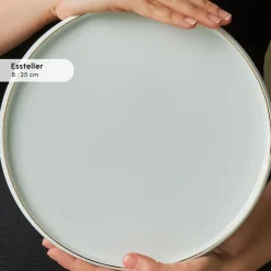 Karaca Frühstücksgeschirr|Frühstücksset Für 6 Personen-Stream Pure Sunset 34-Teiliges 6-Personen Frühstücksset Gold