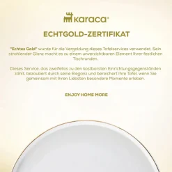 Karaca Frühstücksgeschirr|Frühstücksset Für 6 Personen-Stream Pure Sunset 34-Teiliges 6-Personen Frühstücksset Gold